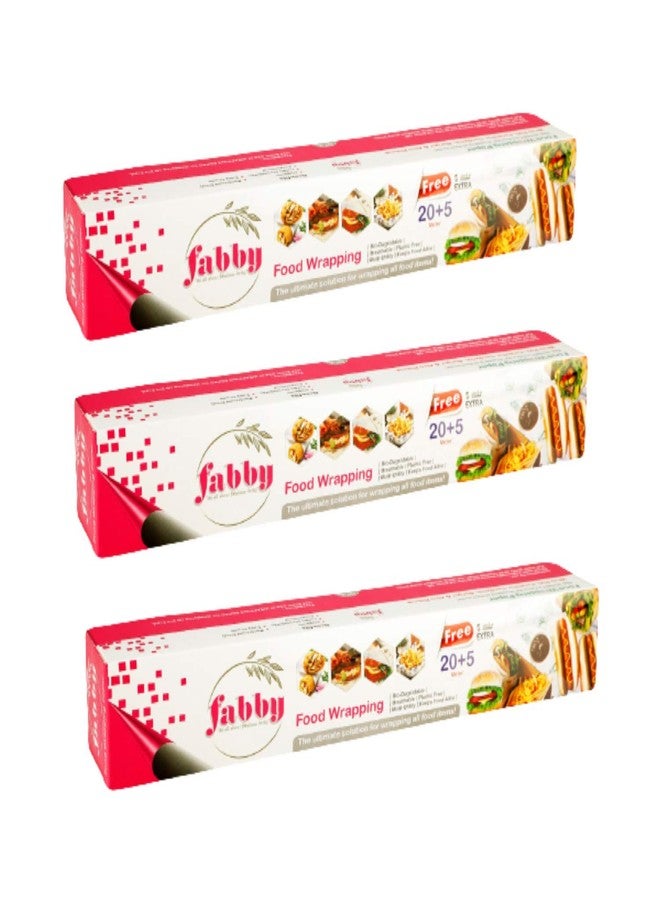 Fabby Food Wrapping Paper Roll | Plastic-Free, Greaseproof & Breathable Kitchen Paper for Roti, Paratha, Burgers & Wraps | Microwave Safe | Ideal for Packing, reheating & Serving (20Mtr, Pack of 3) - Image 1
